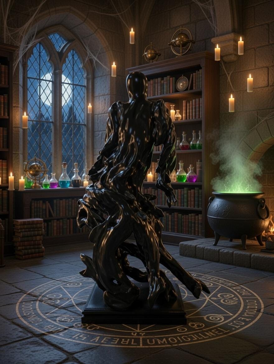 Dementor inspired figurine | 9” dark magic wizard statue | gothic fantasy bookshelf decor | book lover gift