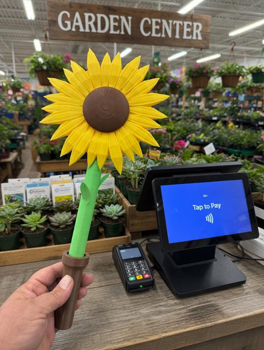 Sunflower Tap to Pay Wand | Credit Card Reacher for Drive Thrus, Vendors (14 Inch)