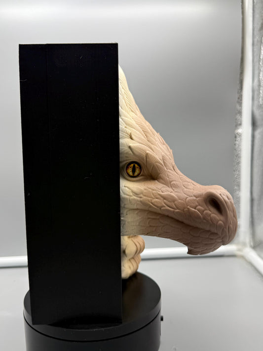 Feathered dragon bookend | fantasy bookshelf decor | dragon romantasy bookish gift | 8" library shelf insert