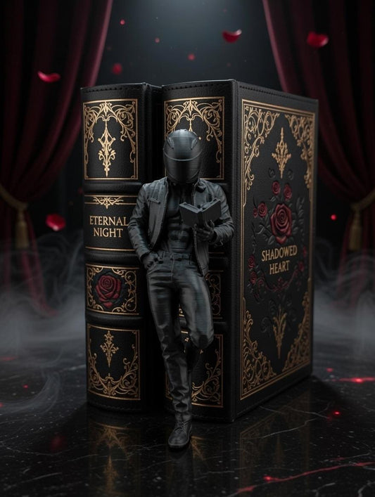 Dark Romance Biker Shelf Sitter | Booktok Decor, Spicy Reader Figure (5.75" Tall)