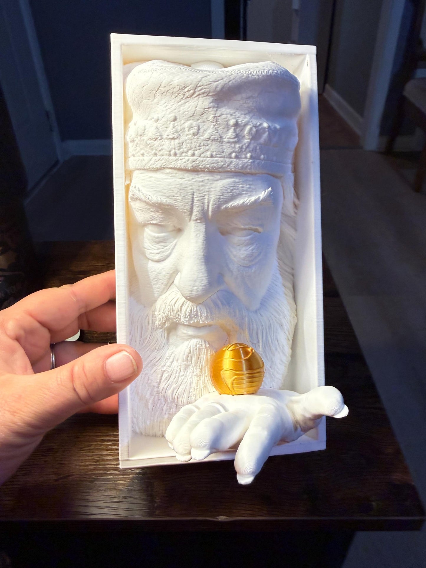 Wise Wizard Headmaster Book Nook | Fantasy Library Decor, Dumbledore Sculpture