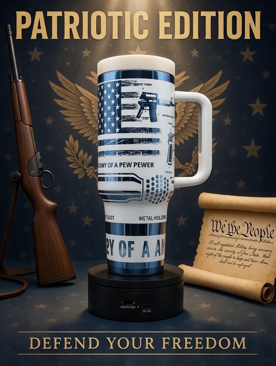 Anatomy of a Pew 40oz Tumbler | Laser Engraved Blue Mirror Stainless Steel Mug