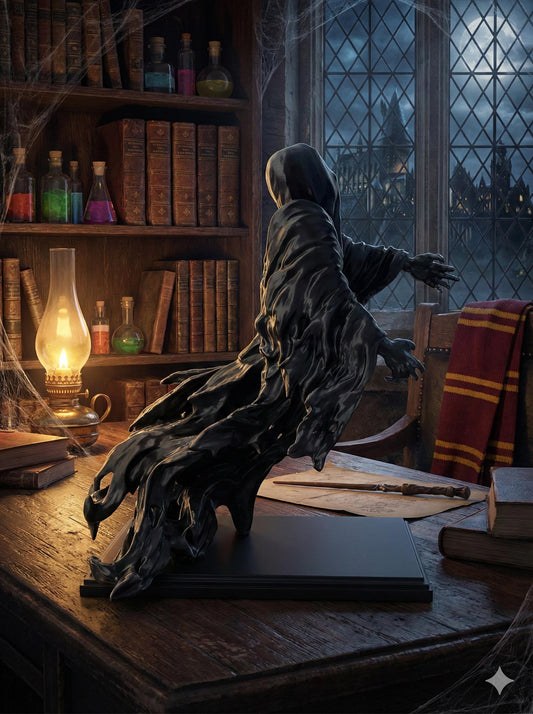 Dementor inspired figurine | 9” dark magic wizard statue | gothic fantasy bookshelf decor | book lover gift