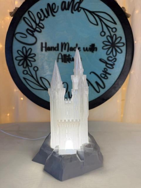 Crystal Palace Lamp | 3D Printed Castle Bookshelf Decor | Romantasy Bookish Light