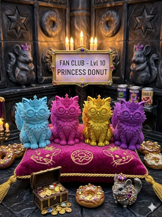 Princess Donut Cat Figurine – Dungeon Crawler Inspired Book Fan Art Decor