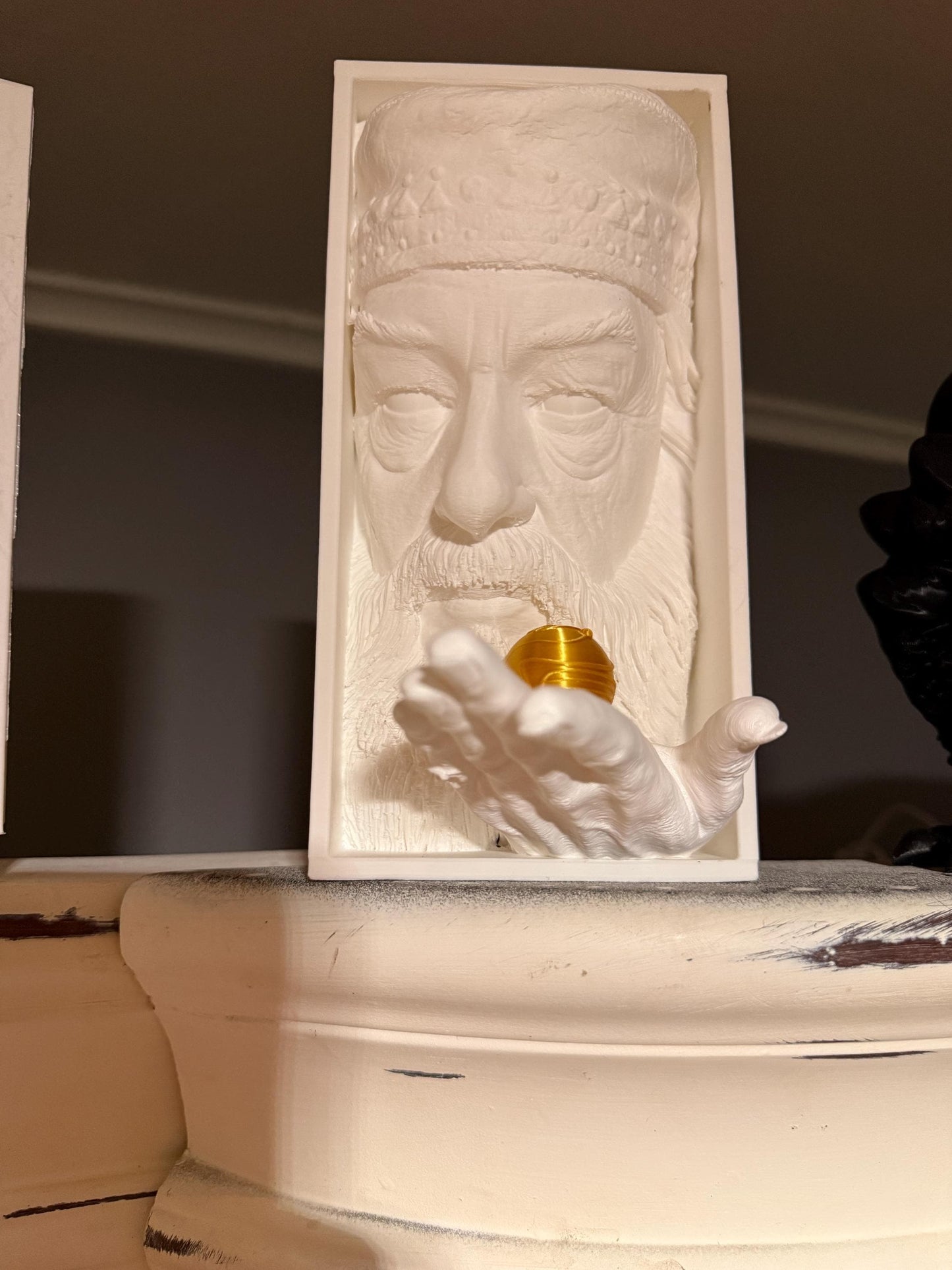 Wise Wizard Headmaster Book Nook | Fantasy Library Decor, Dumbledore Sculpture