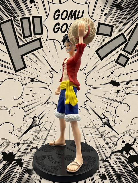 13-Inch Luffy Straw Hat Pirate Figurine | Anime Manga Statue, Bookshelf Decor, One Piece