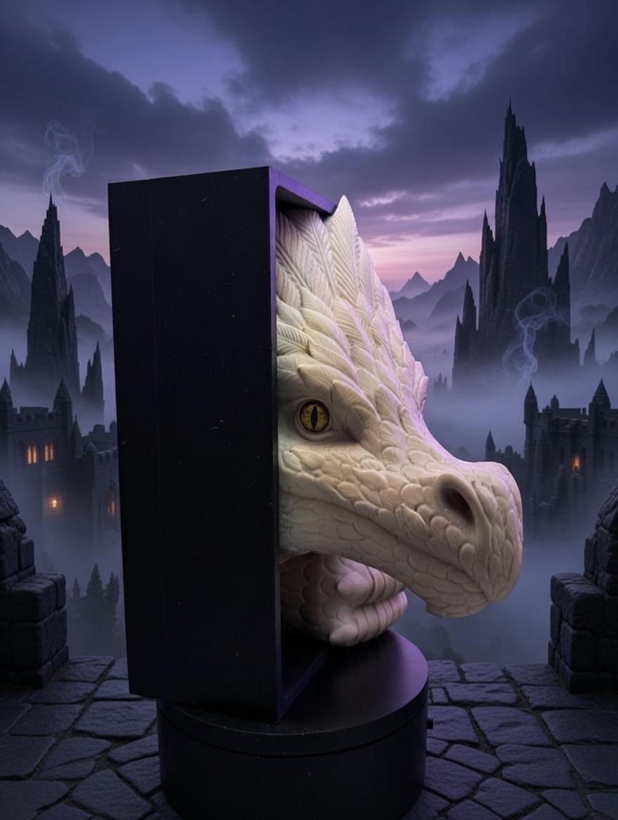 Feathered dragon bookend | fantasy bookshelf decor | dragon romantasy bookish gift | 8" library shelf insert