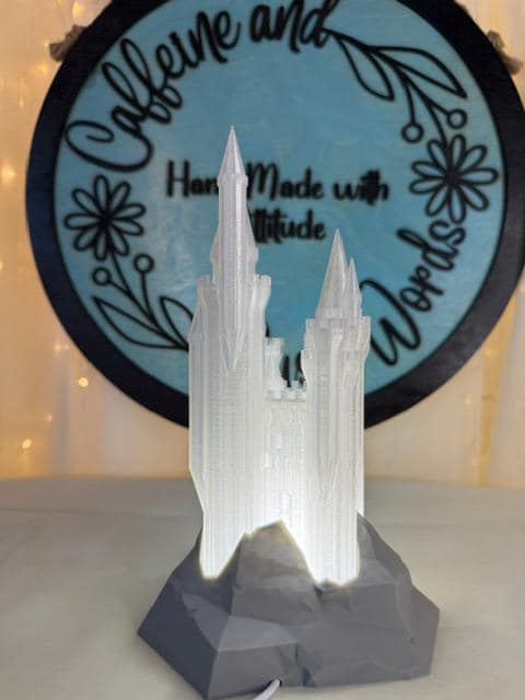 Crystal Palace Lamp | 3D Printed Castle Bookshelf Decor | Romantasy Bookish Light