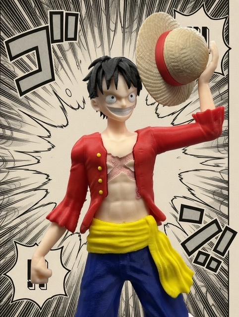13-Inch Luffy Straw Hat Pirate Figurine | Anime Manga Statue, Bookshelf Decor, One Piece
