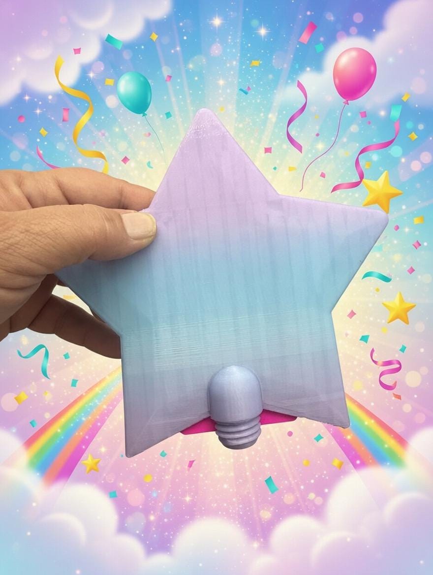 Payment Wand | Star-Topped Contactless Card Holder, Pastel Gradient, Drive-Thru Accessory