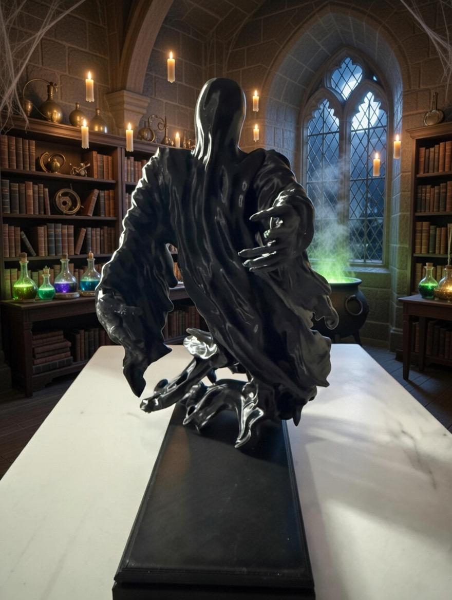 Dementor inspired figurine | 9” dark magic wizard statue | gothic fantasy bookshelf decor | book lover gift
