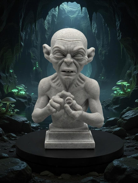 Smeagol / gollum bust – faux stone statue – "my precious" fantasy decor – middle earth fan gift