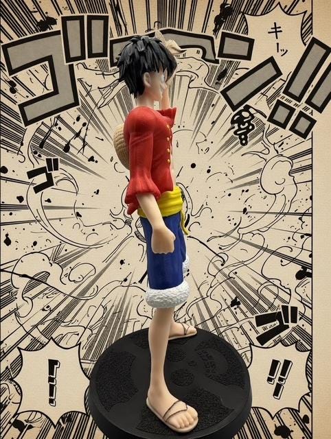 13-Inch Luffy Straw Hat Pirate Figurine | Anime Manga Statue, Bookshelf Decor, One Piece