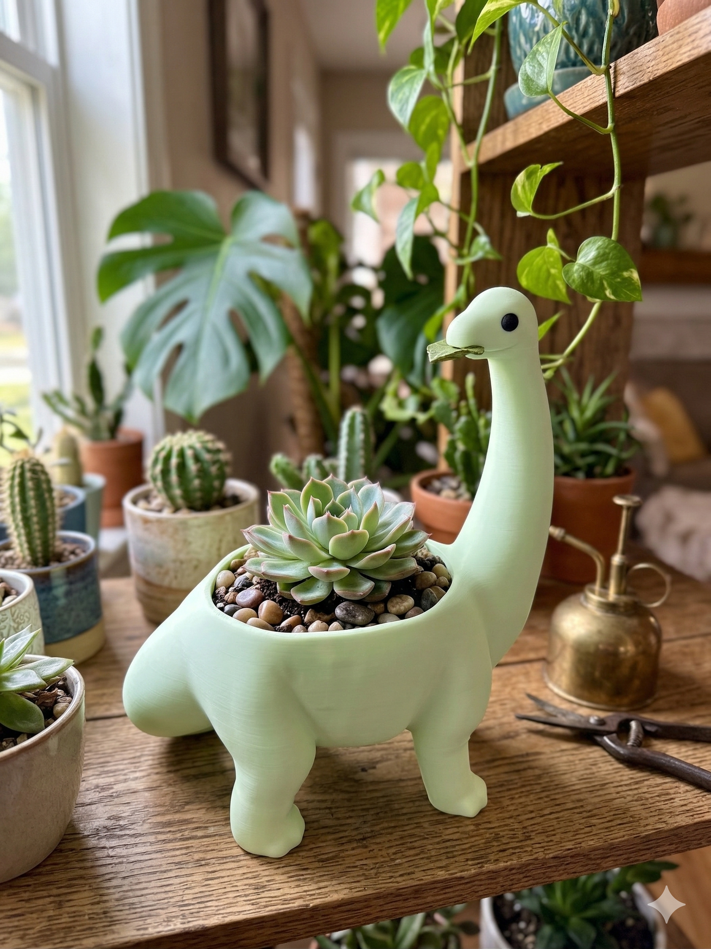 Adorable Brontosaurus Planter | 3D Printed 4.5" Pot Holder