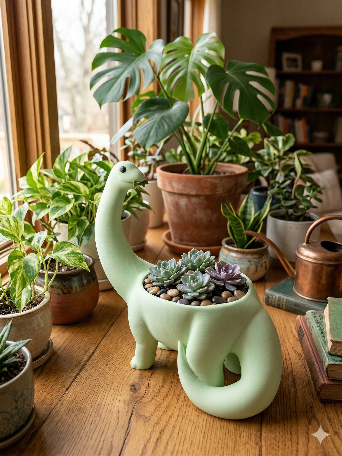 Adorable Brontosaurus Planter | 3D Printed 4.5" Pot Holder