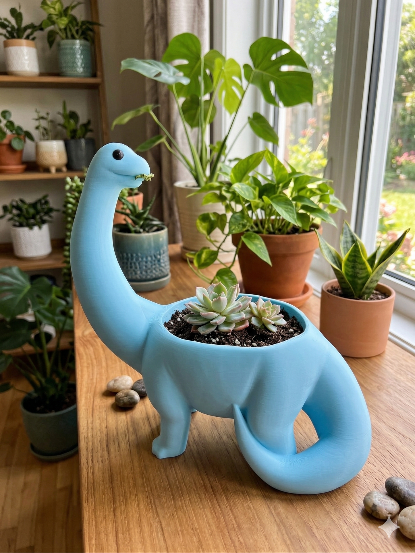 Adorable Brontosaurus Planter | 3D Printed 4.5" Pot Holder