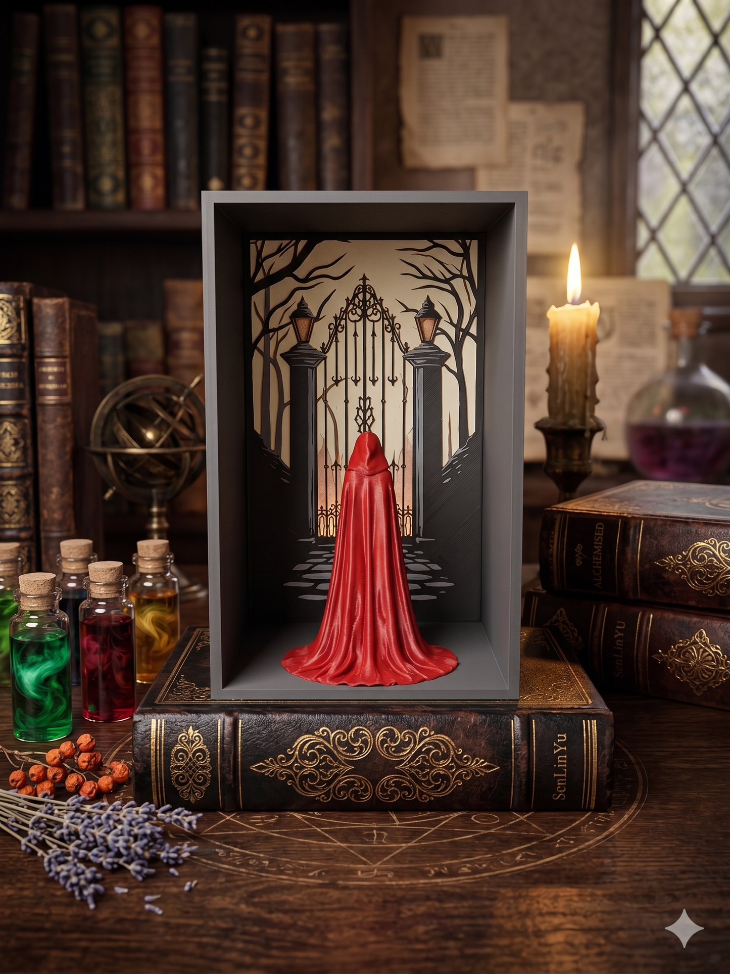 The Alchemised Book Nook | SenLinYu Inspired Dark Romance Bookshelf Insert