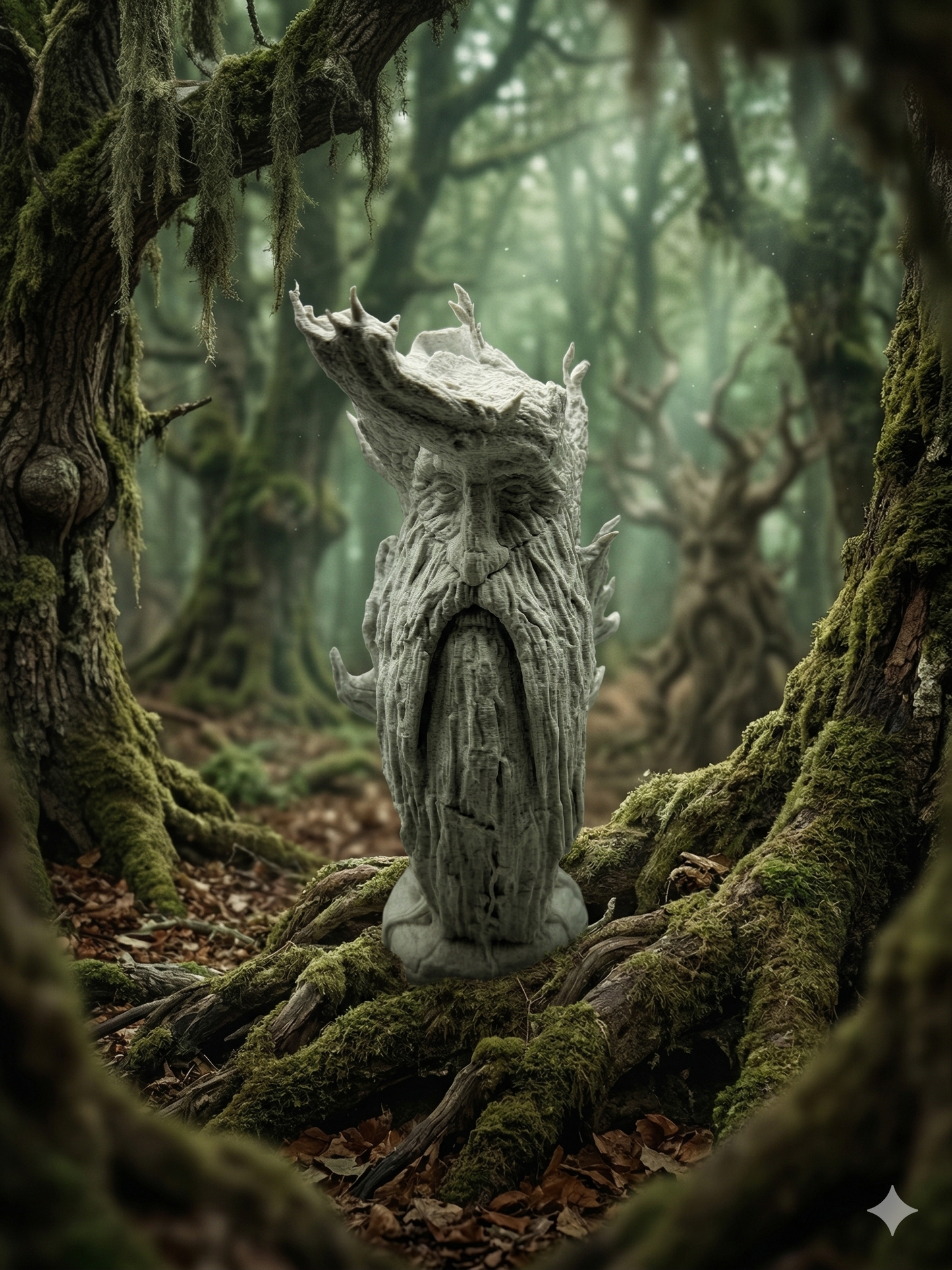 Treebeard Bust - 7" 3D Printed Lord of the Rings Inspired Ent Statue | Fantasy Bookshelf Decor
