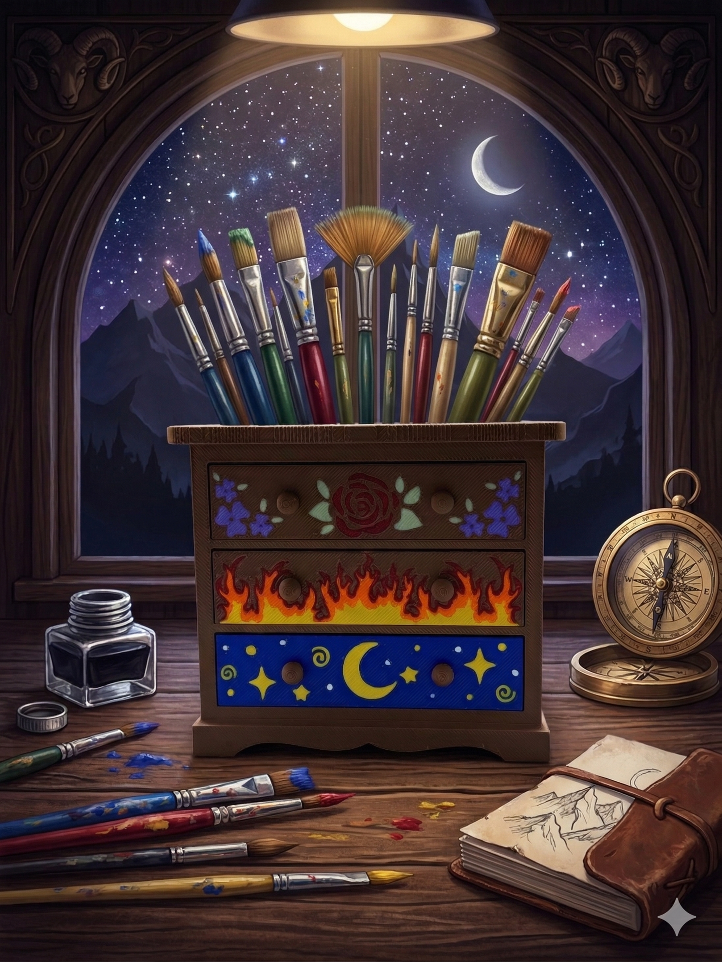 Feyre’s Painted Dresser: The Ultimate ACOTAR Desk Organizer & Bookmark Throne | Night Court Inspired 3D Print
