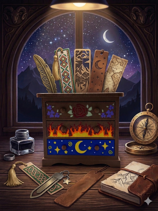 Feyre’s Painted Dresser: The Ultimate ACOTAR Desk Organizer & Bookmark Throne | Night Court Inspired 3D Print