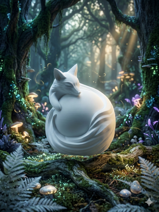 Close up of 3D printed texture on custom fox desk lamp