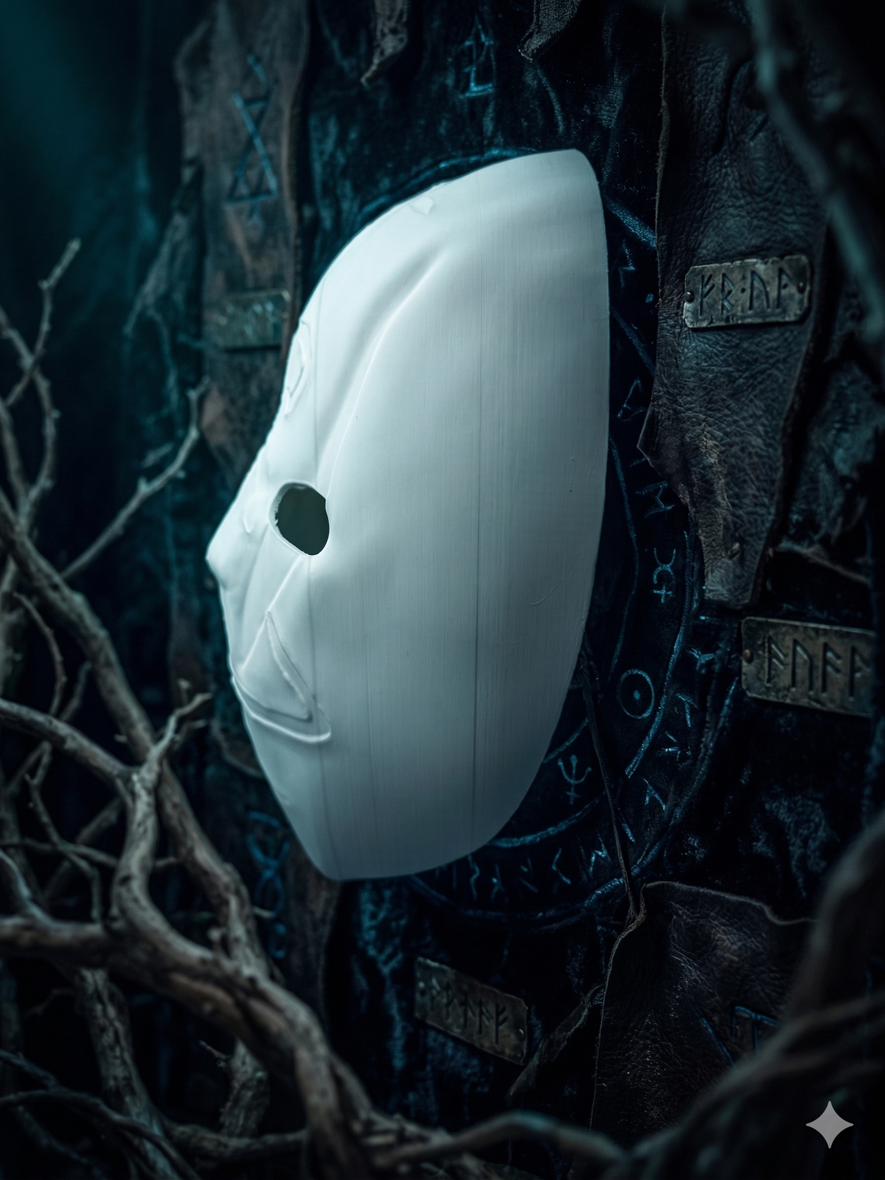 o	White 3D printed Sleep Token Vessel mask side profile