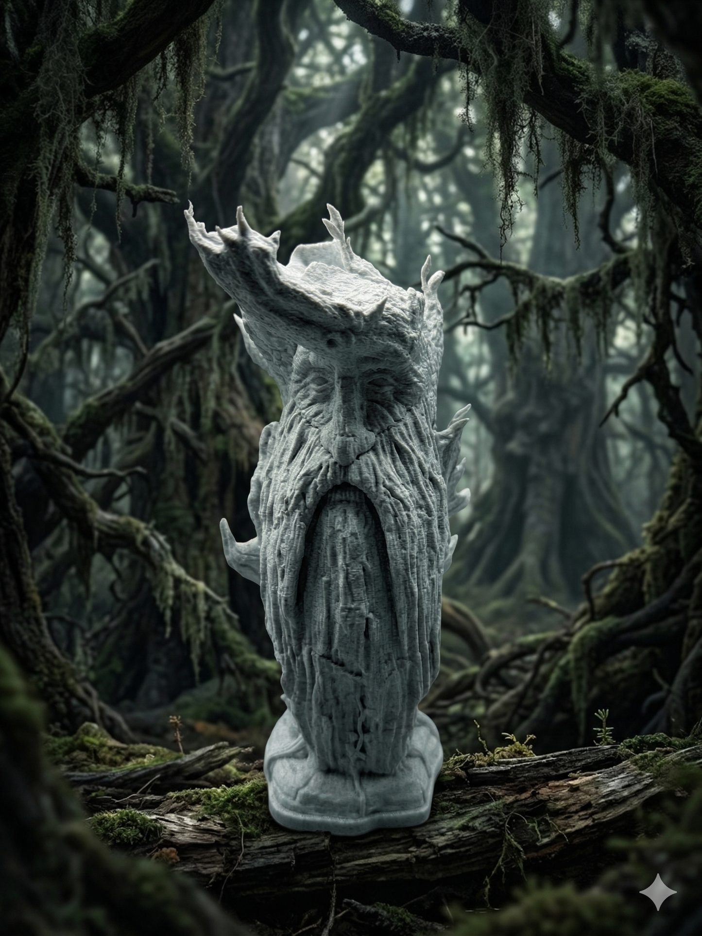Treebeard Bust - 7" 3D Printed Lord of the Rings Inspired Ent Statue | Fantasy Bookshelf Decor