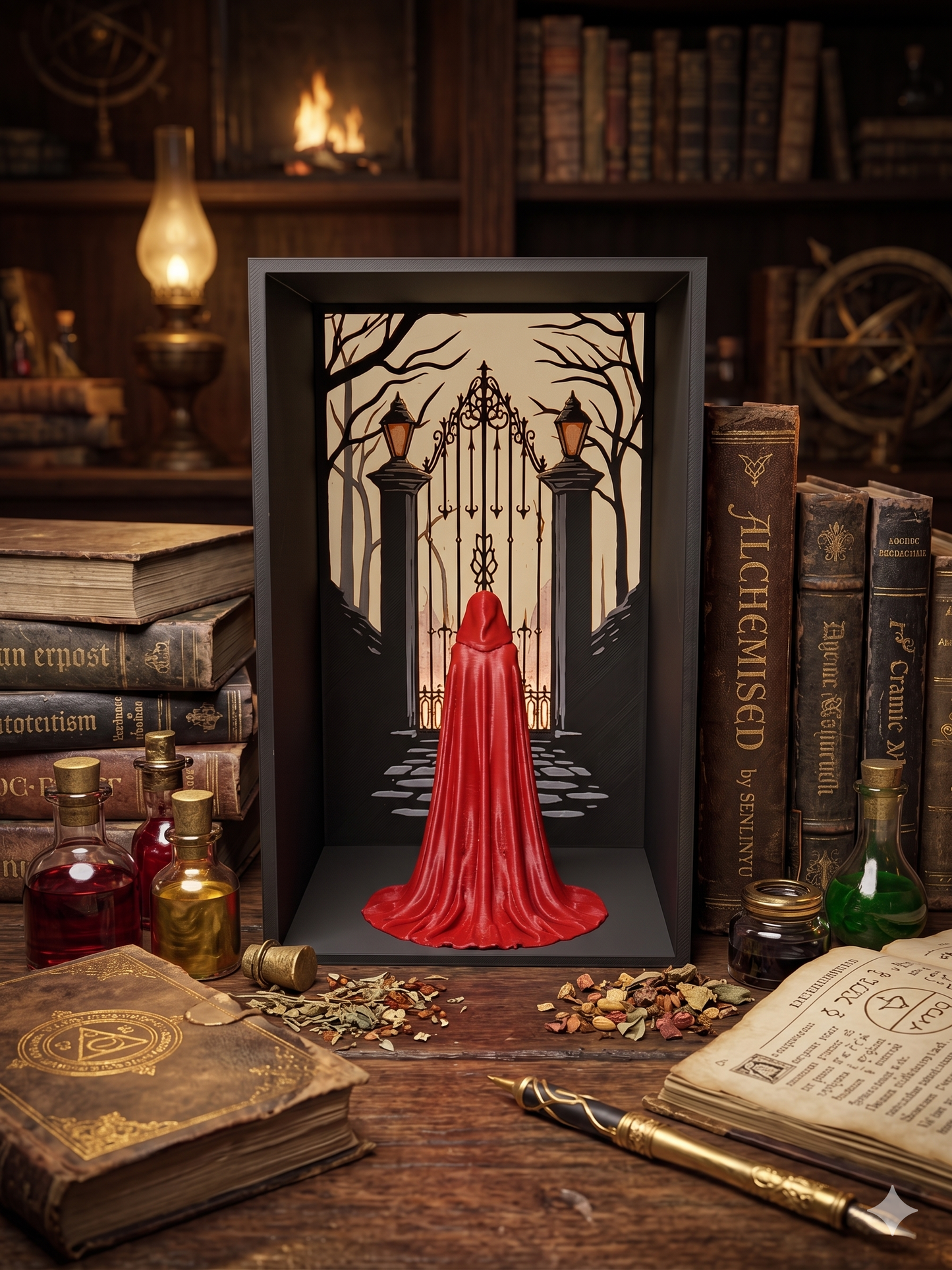 The Alchemised Book Nook | SenLinYu Inspired Dark Romance Bookshelf Insert