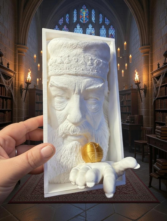 Wise Wizard Headmaster Book Nook | Fantasy Library Decor, Dumbledore Sculpture