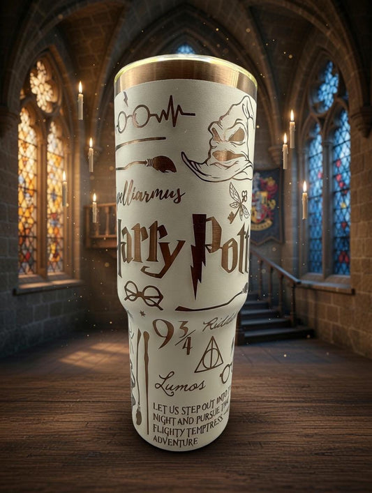 Wizarding World Laser Engraved Tumbler | Full Wrap Stainless Steel Travel Cup