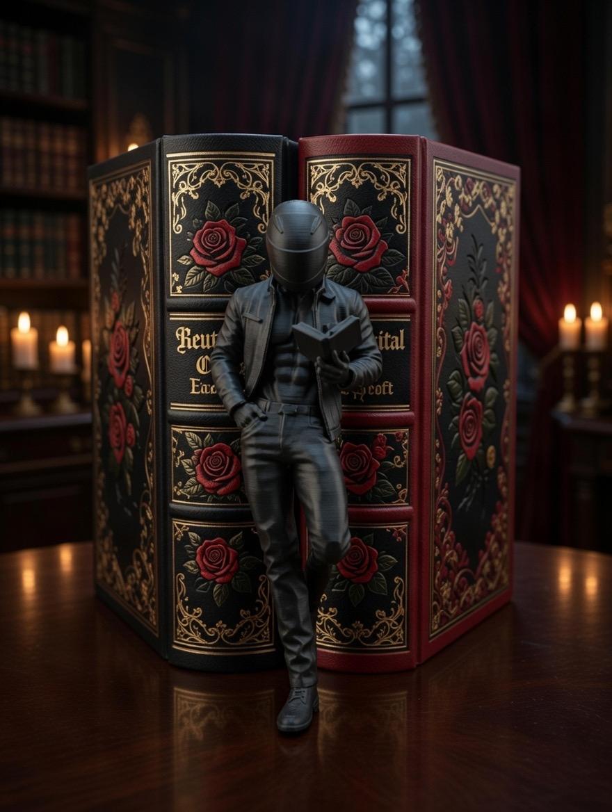 Dark Romance Biker Shelf Sitter | Booktok Decor, Spicy Reader Figure (5.75" Tall)