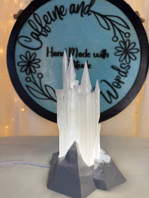 Crystal Palace Lamp | 3D Printed Castle Bookshelf Decor | Romantasy Bookish Light