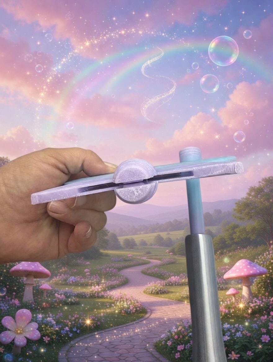 Payment Wand | Star-Topped Contactless Card Holder, Pastel Gradient, Drive-Thru Accessory